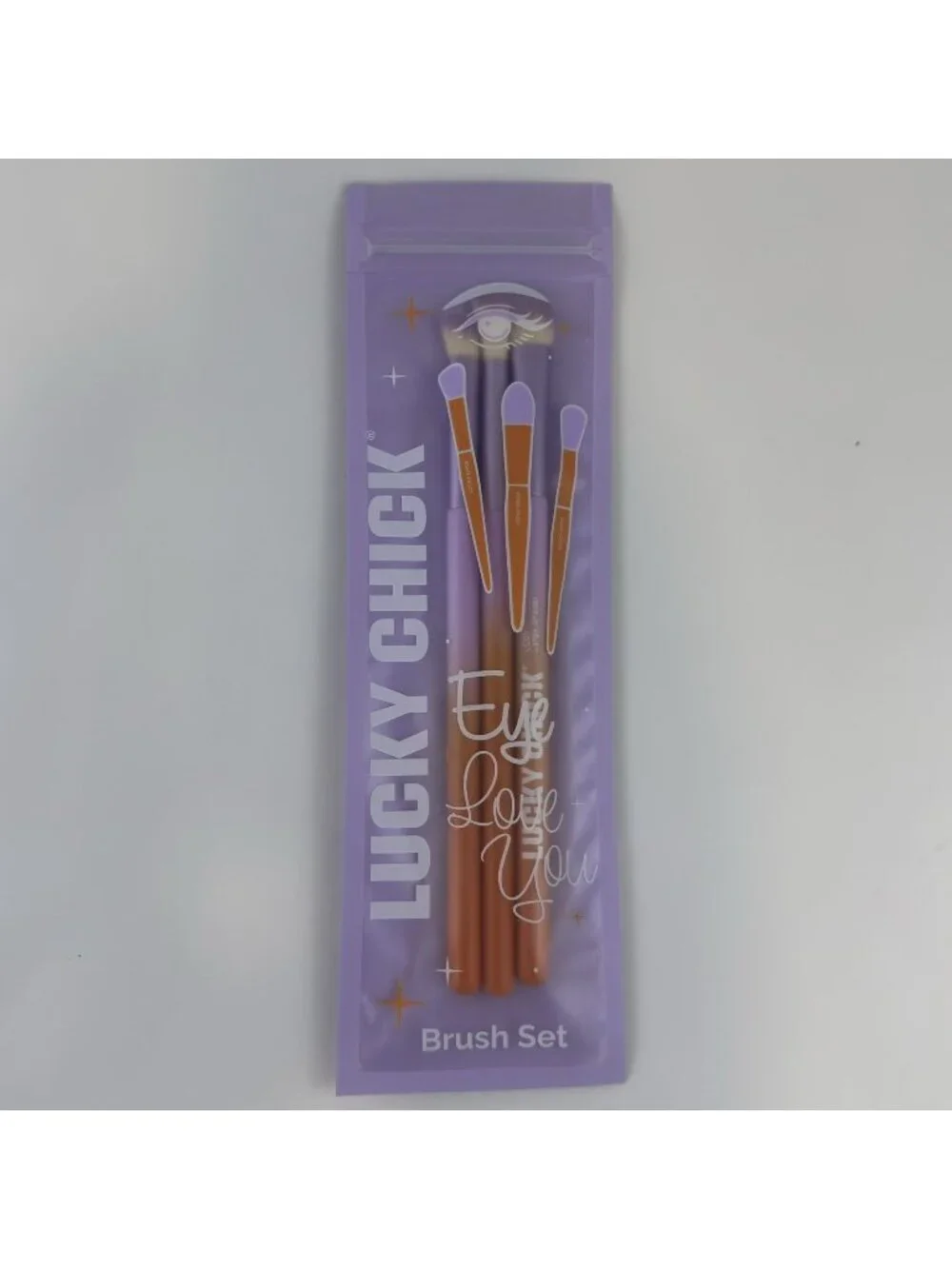 Lucky Chick Eye Brush Set 3-Piece Makeup Blending Shading Ultra-Soft Vegan NEW